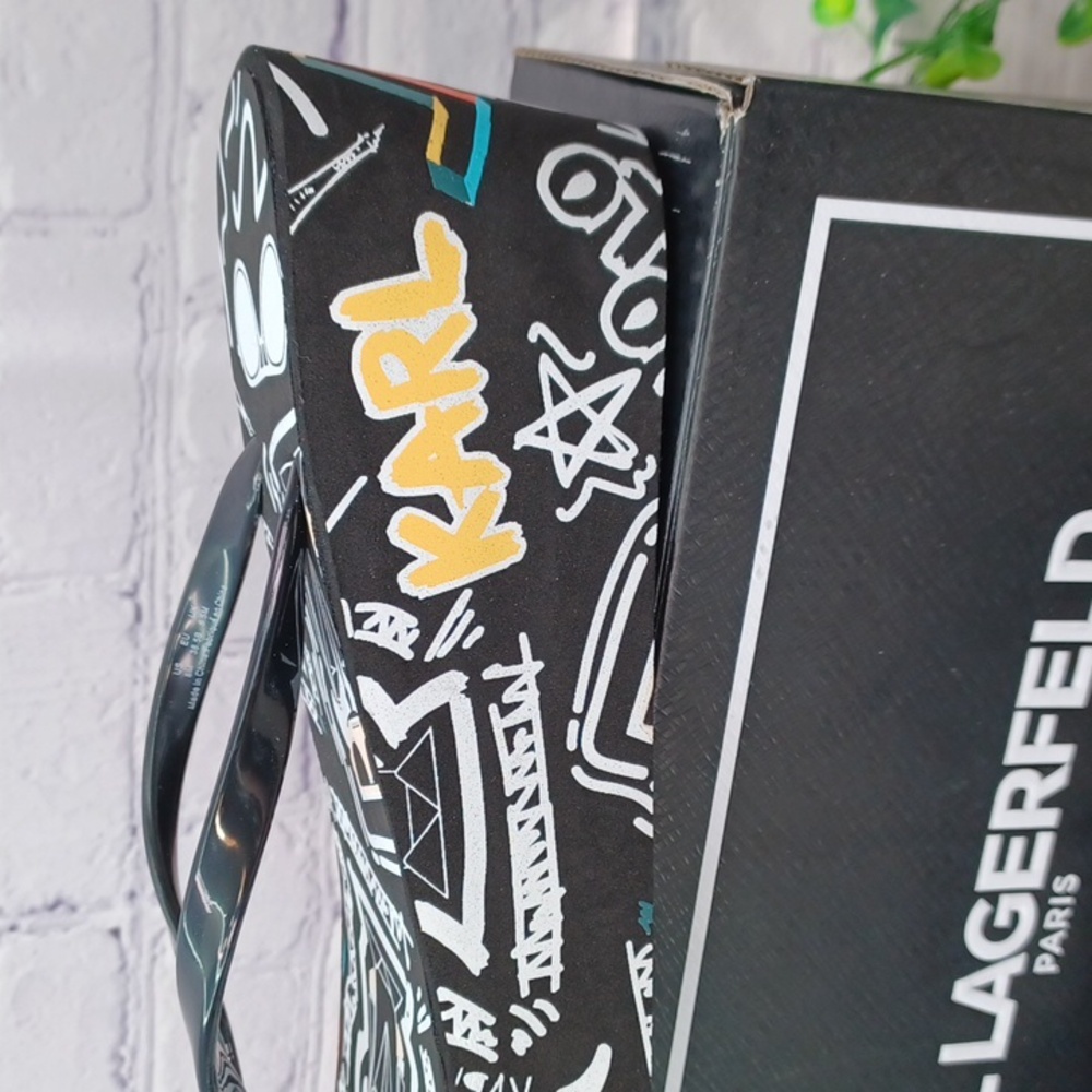Karl Lagerfeld Nola Graffiti Wedge NIB - Picture 3 of 9